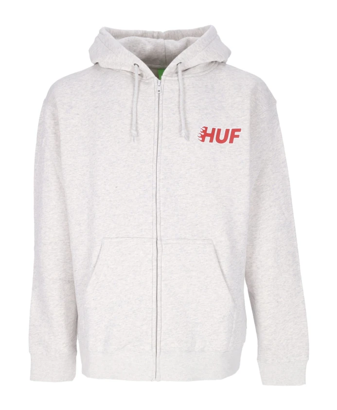 

Спортивная толстовка на молнии из меланжевой ткани Huf, белый