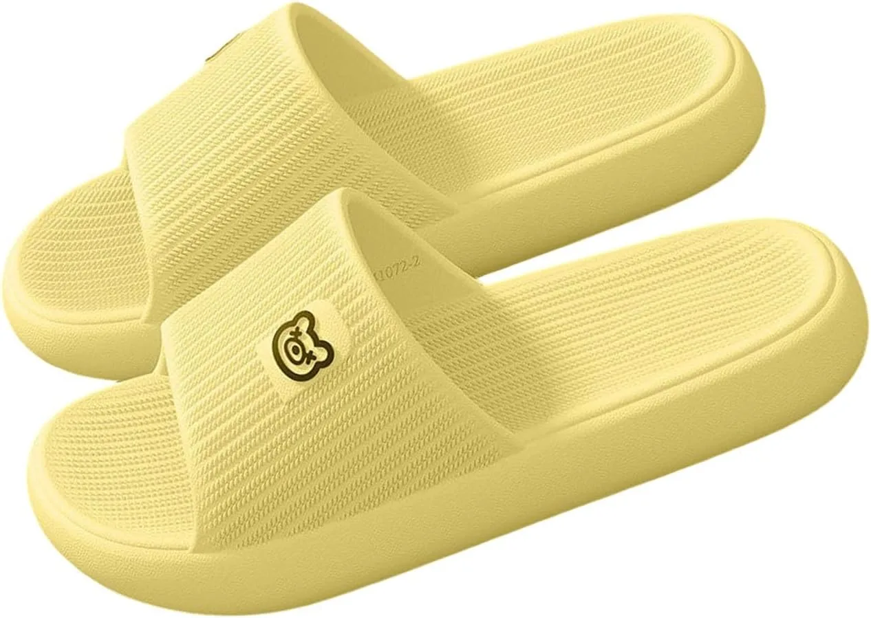 Универсальные тапочки для ванной, унисекс, тапочки Cloud Slippers, супермягкие нескользящие сандалии для ванной, мужские и женские тапочки без шнурков, удобные, легкие, летние тапочки для ванной Generisch, желтый — фото 3
