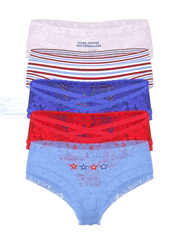 

5 пар трусиков с подмигивающим дерзким принтом Pink, americana pack