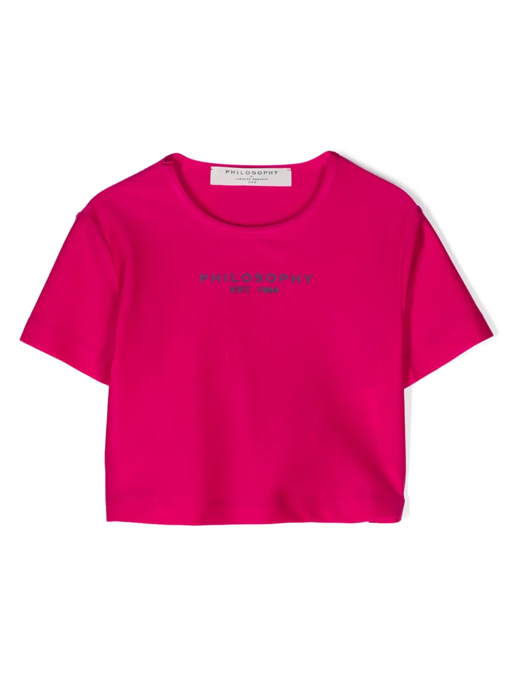 

Футболка с эффектом металлик и логотипом Philosophy Di Lorenzo Serafini Kids, розовый