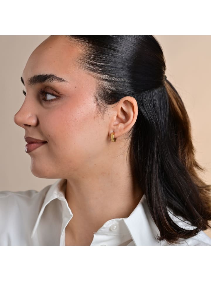 

Adeliás Женские серьги - серьги-кольца на шарнирах из нержавеющей стали с золотым покрытием