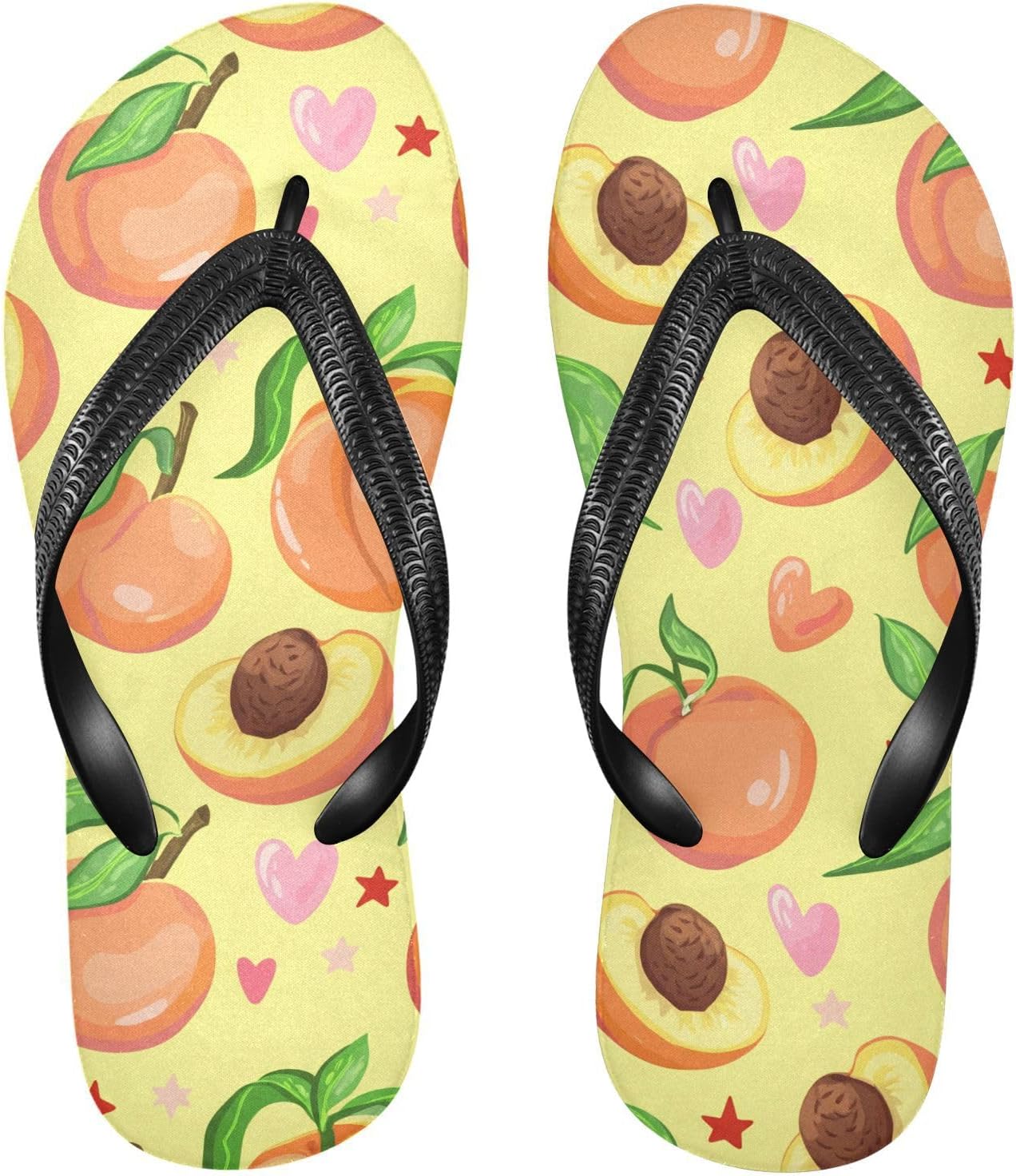 

Желтые вьетнамки с рисунком сердечка персика, пляжные шлепанцы для душа, резиновые нескользящие летние тапочки, обувь для прогулок для женщин и мужчин Sinestour