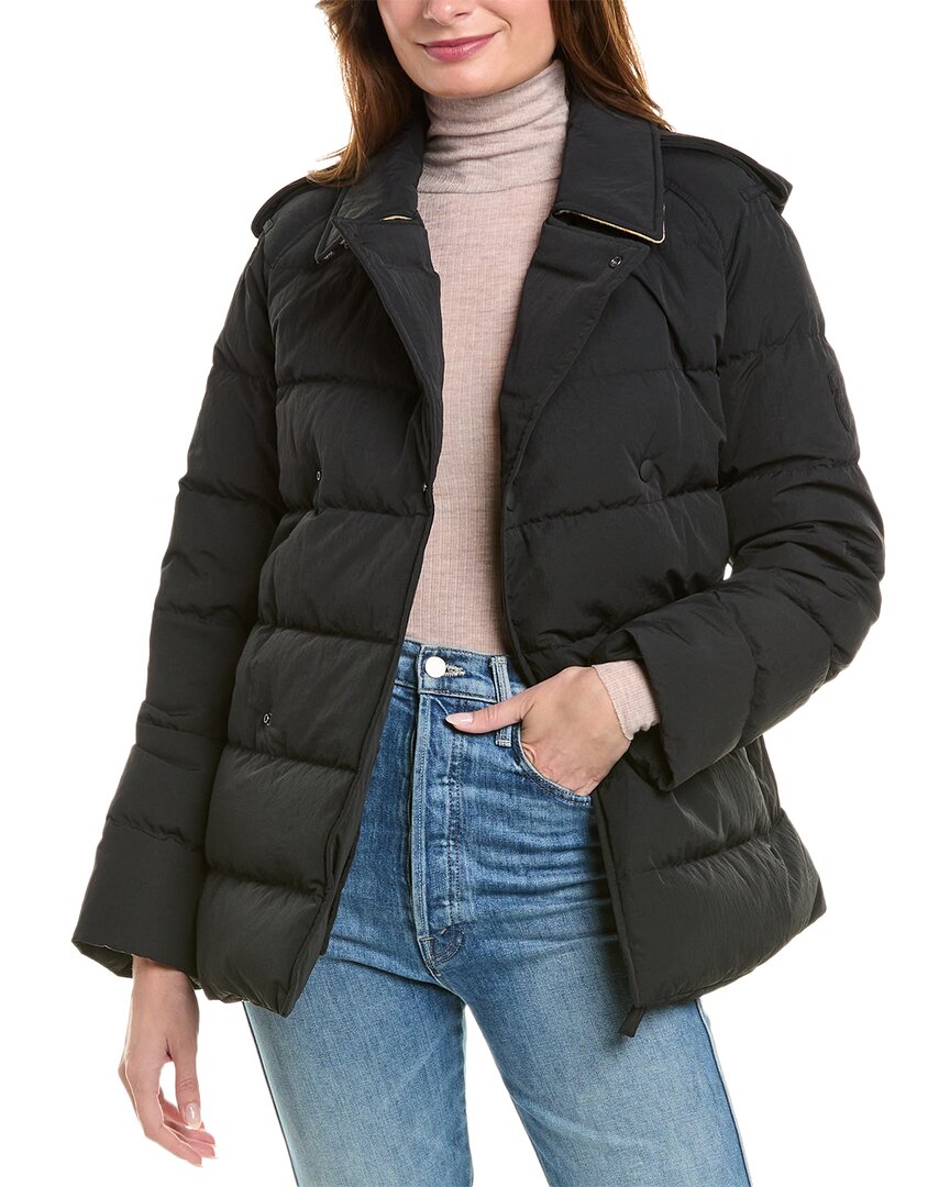 

Короткое пальто Burberry с шерстяной отделкой, черный