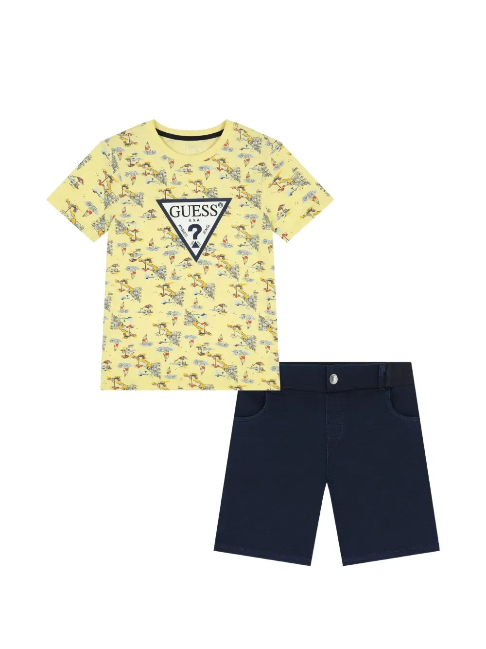 Комплект шорт с логотипом Guess Kids, желтый