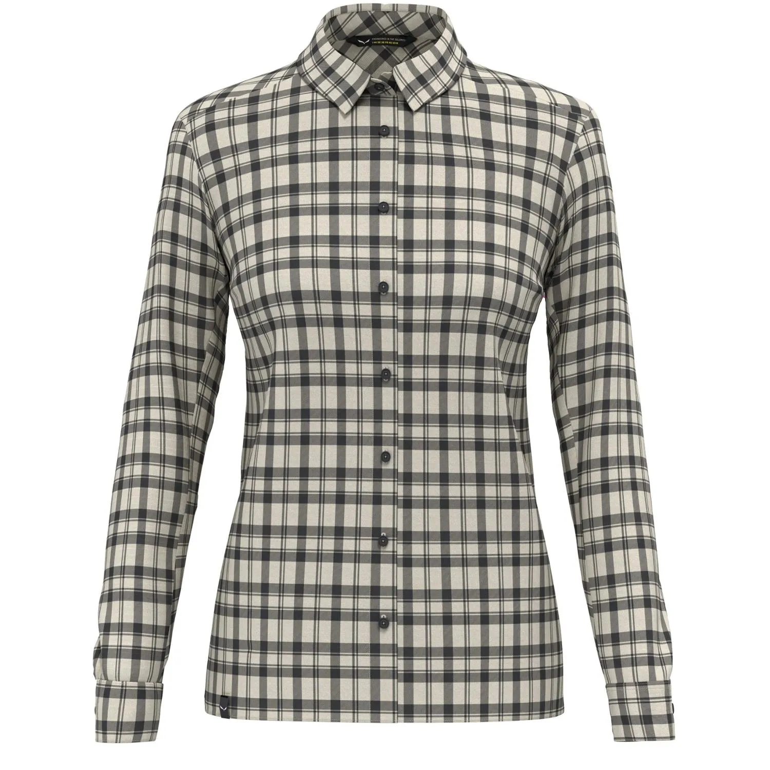 

Женская фланелевая рубашка с длинным рукавом Fanes Flannel 5 PL Salewa, Oatmeal/Black Out