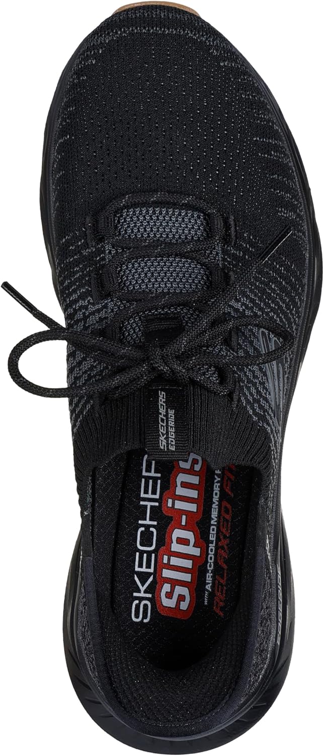 Мужские кроссовки Skechers Edgeride Raygo с легким надеванием без рук, черный — фото 3