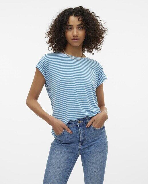 

Женская футболка прямого кроя с короткими рукавами Vero Moda, синий