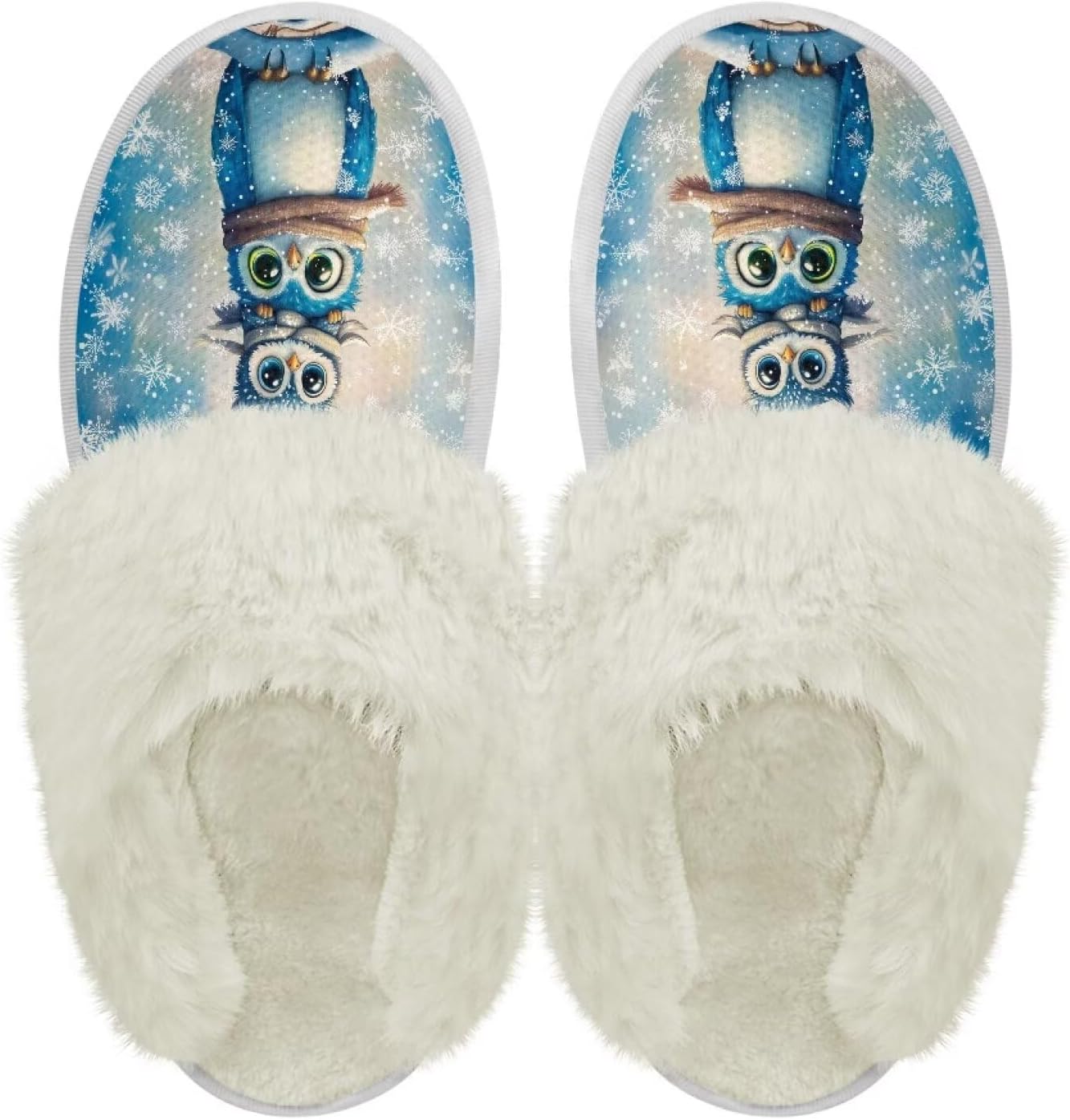 

Хлопковые тапочки PJHEQOXE с пушистыми краями, домашние тапочки для дома и улицы, хлопковые тапочки унисекс, Owl