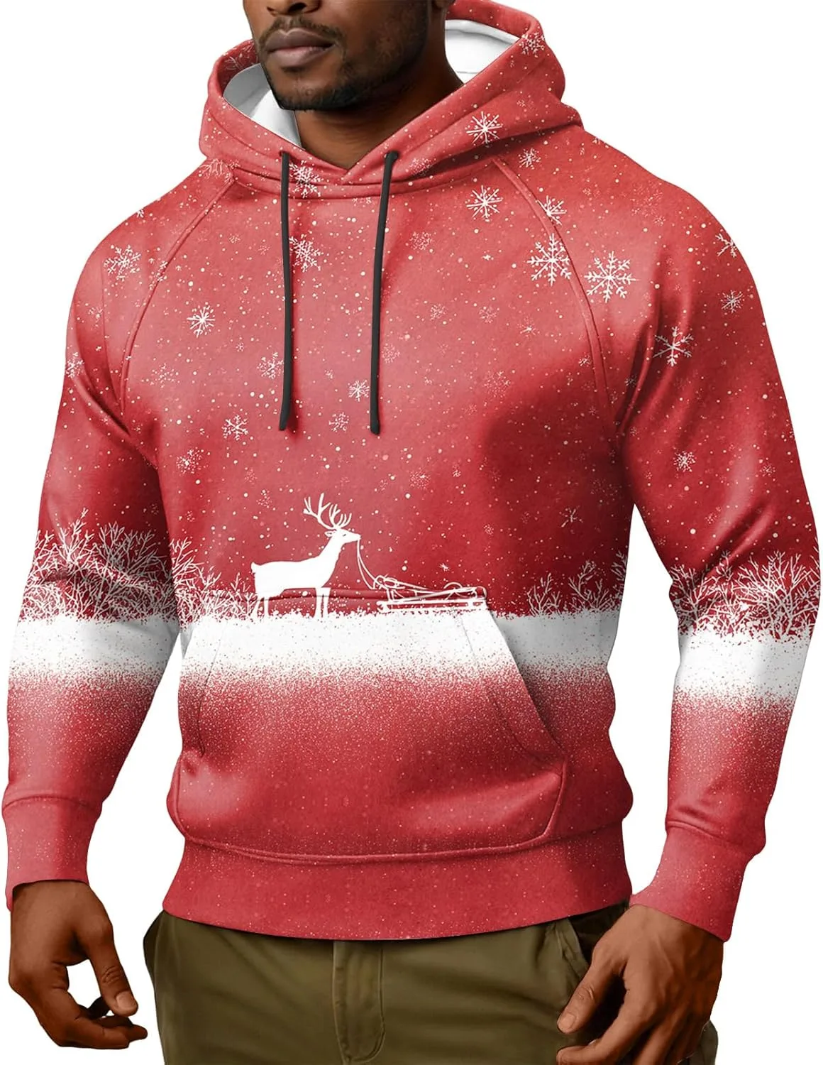 

Мужская толстовка с длинным рукавом, принт, карманы, капюшон