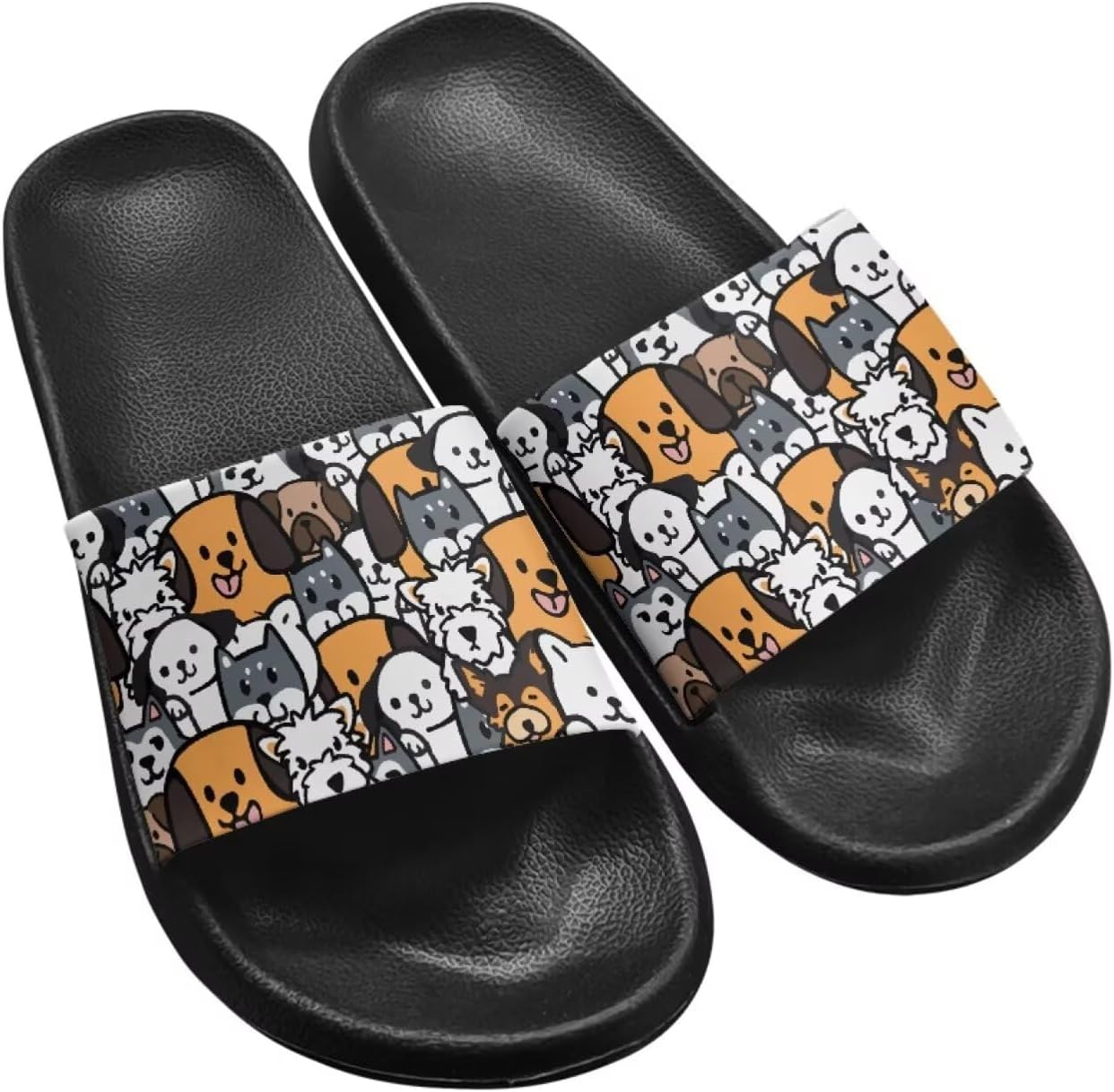 

Унисекс сандалии летние домашние шлепанцы для душа для женщин и девочек, быстро сохнущие шлепанцы Getelinseng, Cartoon Puppy