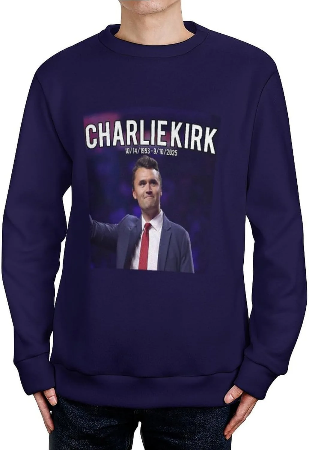 

Свитер Charlie Kirk с принтом, теплый и мягкий, для носки отдельно или слоями Rxnjdka