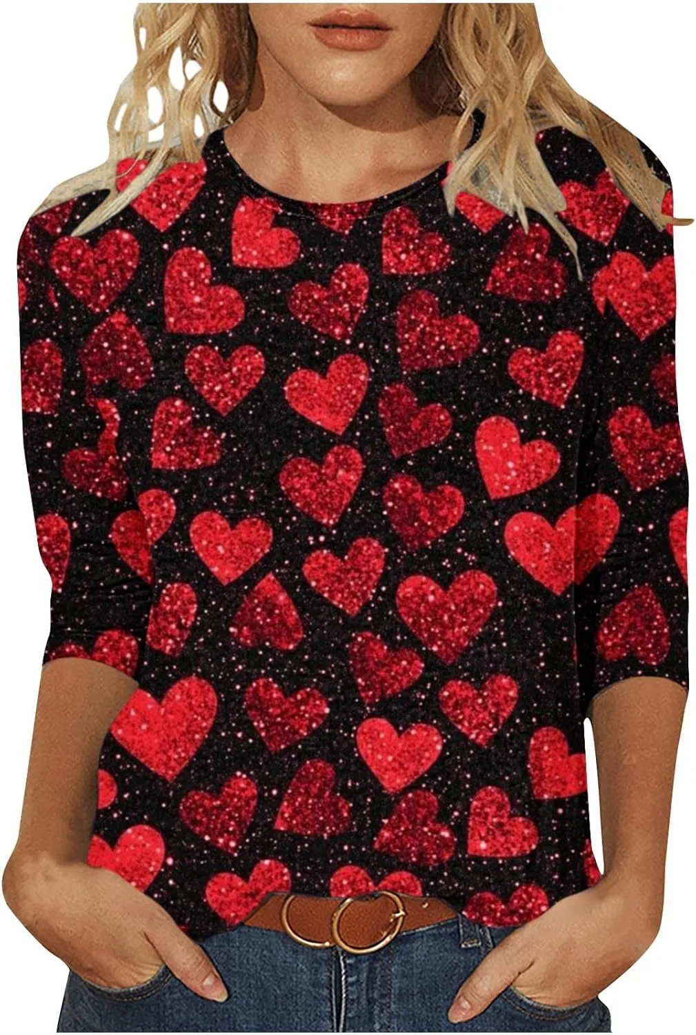 

Свитшот женский 3/4 рукава Casual Crewneck Pullover