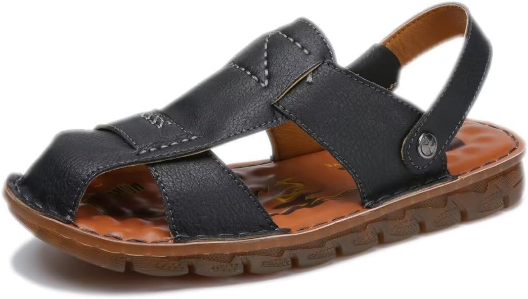 

Мужские повседневные сандалии Shaire, пляжные сандалии с закрытым носком, сандалии-рыбацкие для мужчин, черный