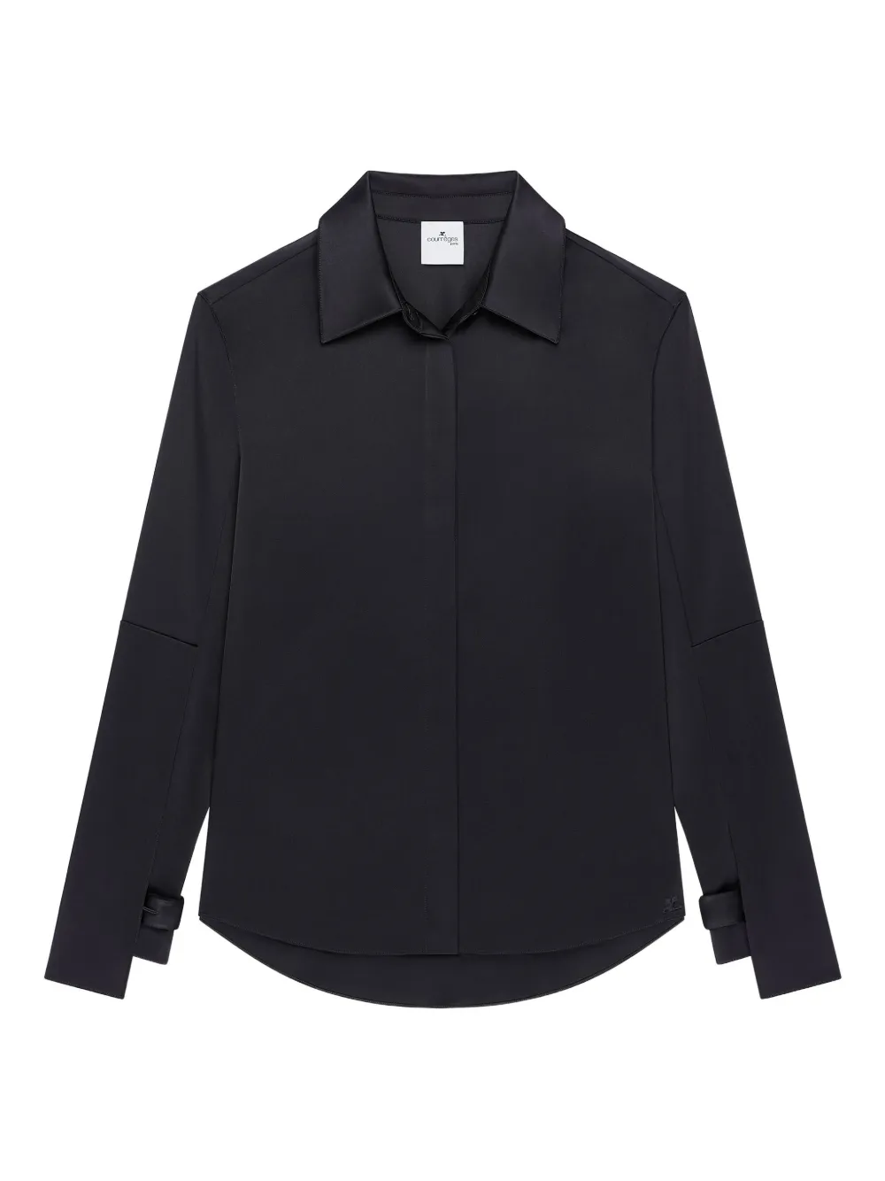 

Рубашка с вышитым логотипом Courrèges, черный