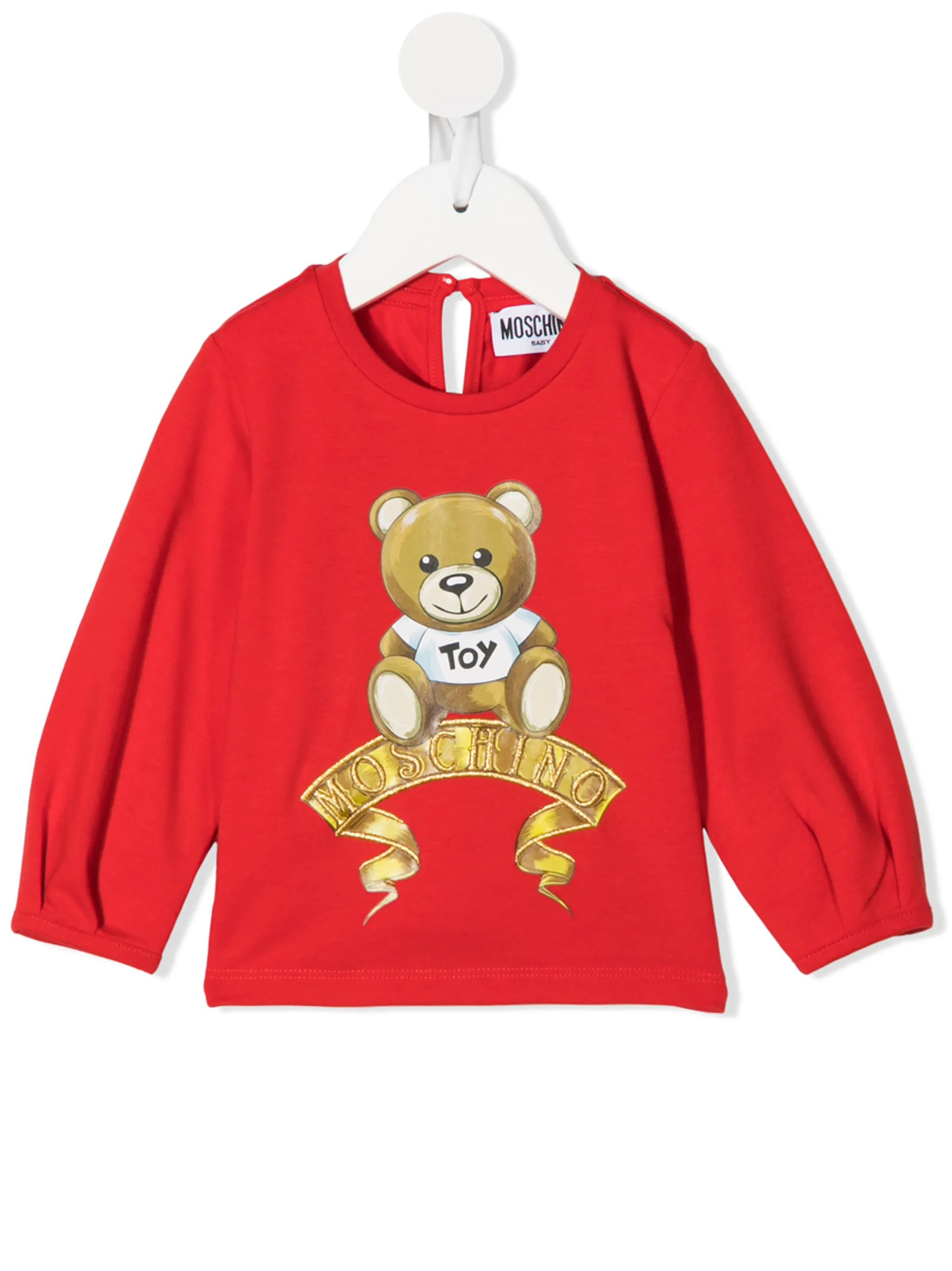 

Топ Teddy Bear с длинными рукавами и логотипом Moschino Kids, красный