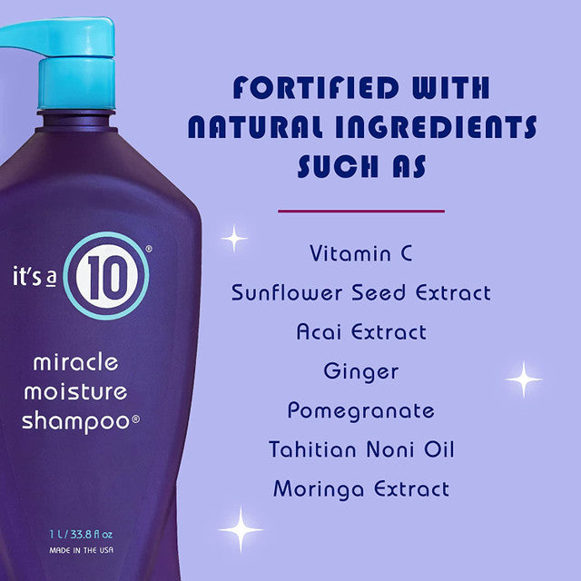 Увлажняющий шампунь Miracle Moisture от Its A 10 для мужчин и женщин - 950 мл, прозрачный — фото 2