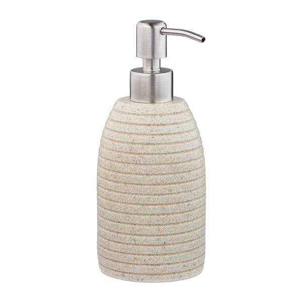 

Дозатор мыла Relaxdays Edelstahlpumpe Rillen цвет beige/silber
