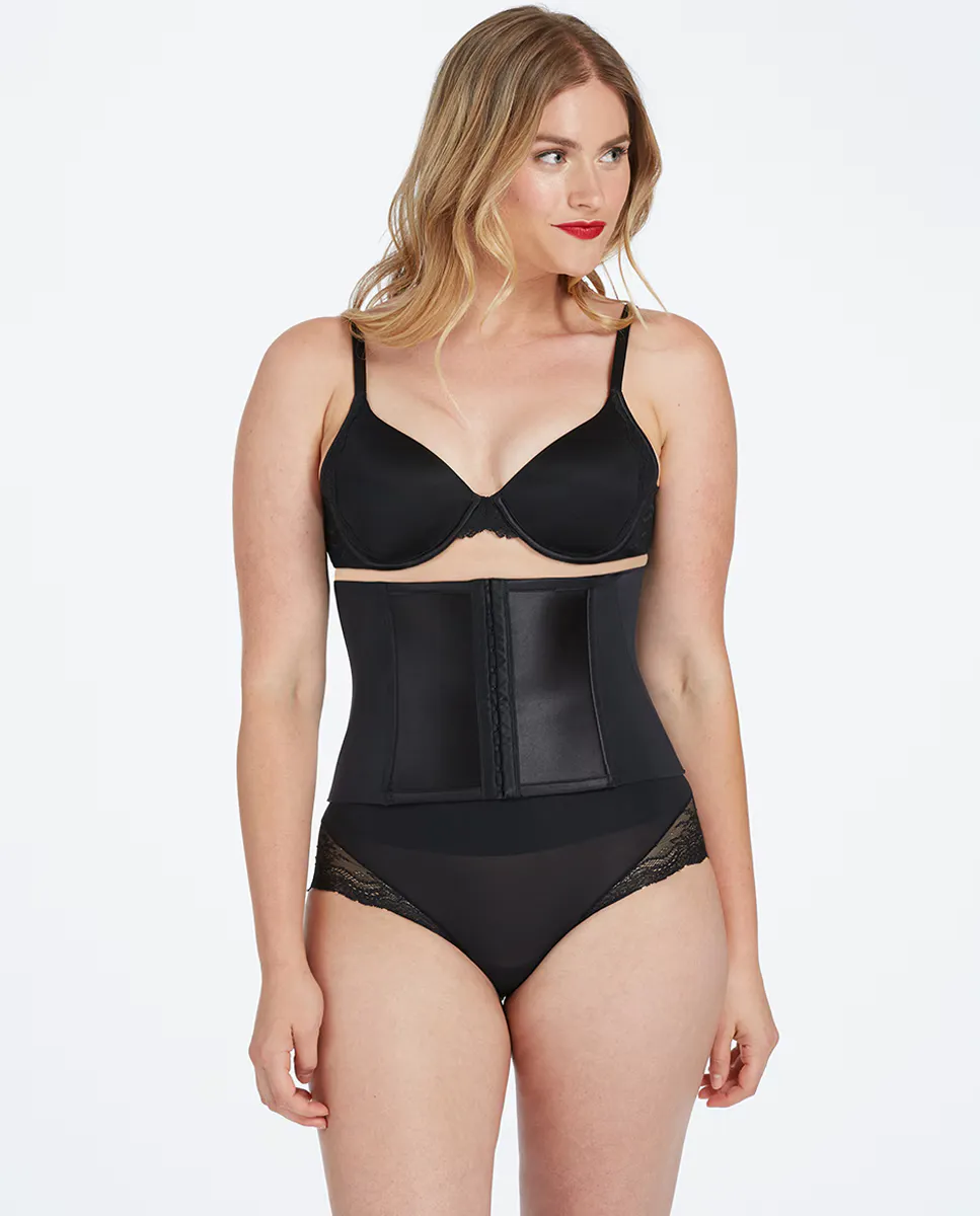 

Укороченный лиф с однотонными китами Spanx, черный