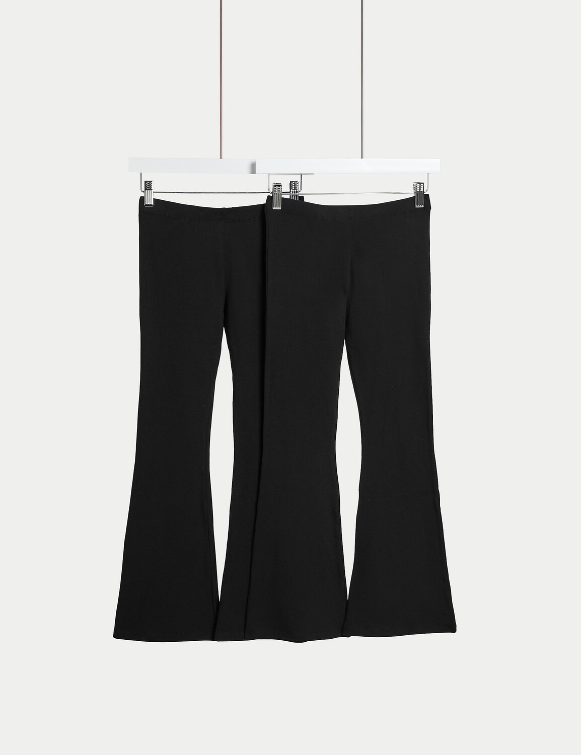 

2 шт расклешенных леггинса из хлопка (6–16 лет) Marks & Spencer, черный