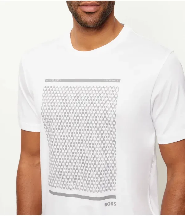 Футболка с принтом TS_Tour regular fit Boss Green, белый — фото 4