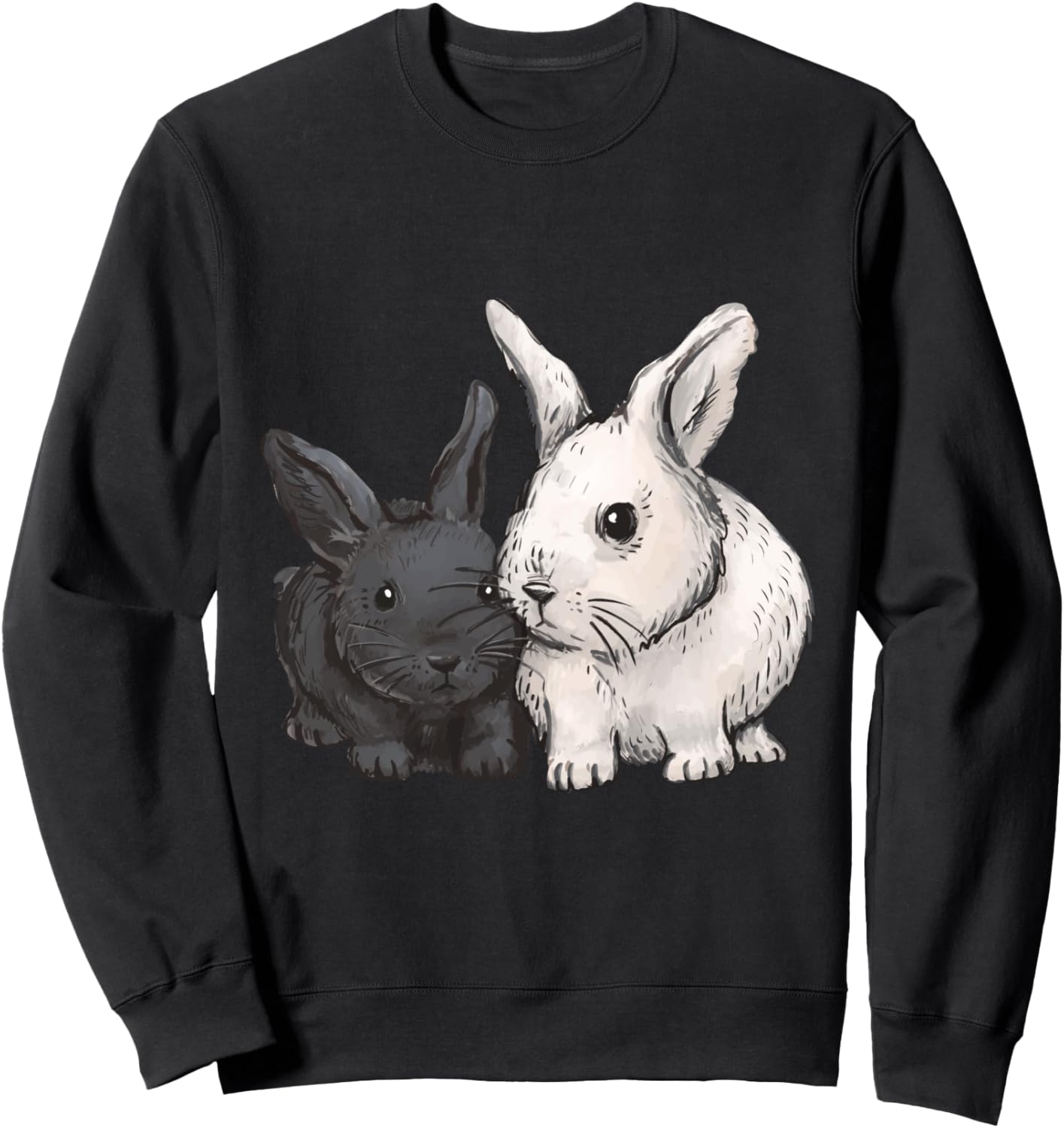 

Толстовка с принтом кролика, черная @N!Mal, Черный, Толстовка с принтом кролика, черная @N!Mal