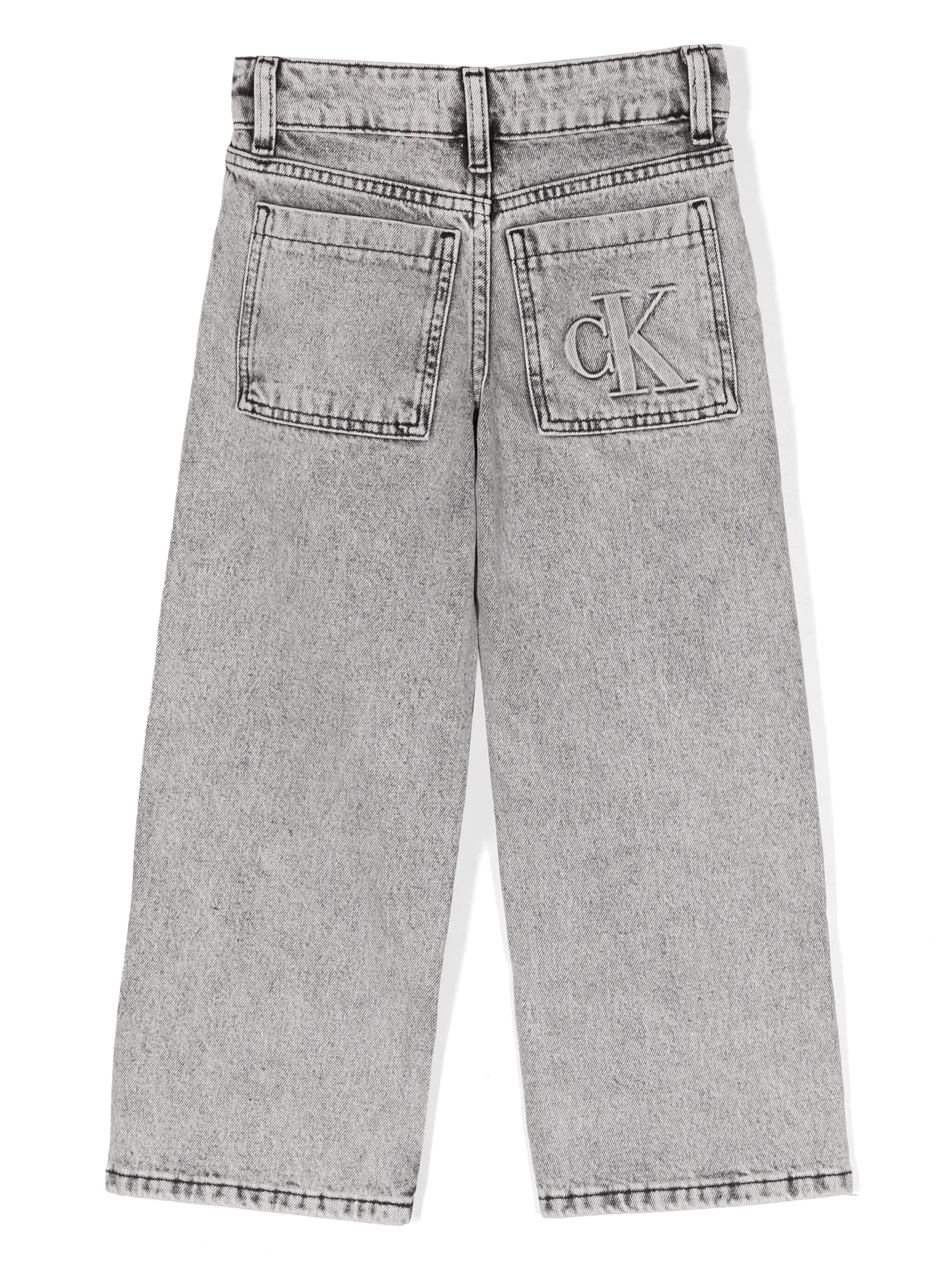 Прямые джинсы Skater Calvin Klein Kids, серый — фото 2
