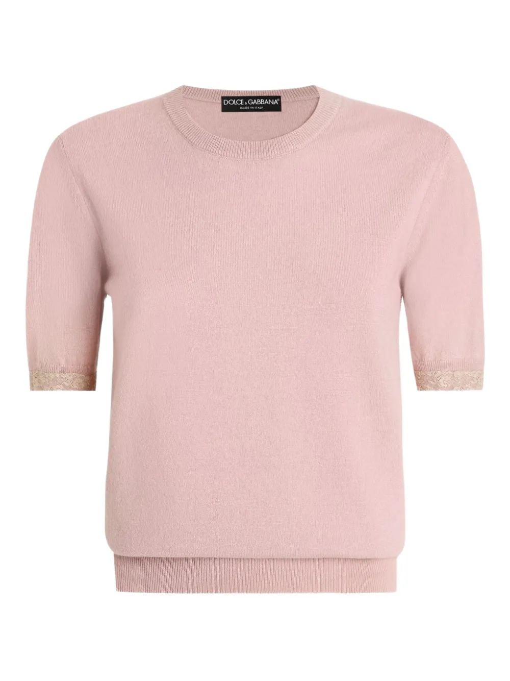 

Кашемировый топ с кружевом DOLCE & GABBANA, розовый