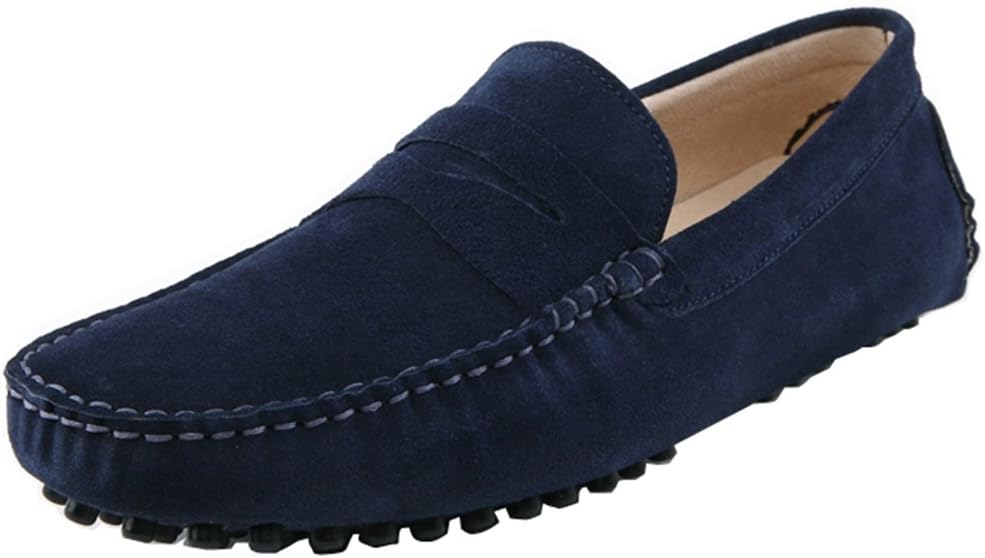 

Мужские мокасины TDA с разноцветной полоской из горячей замши, синий