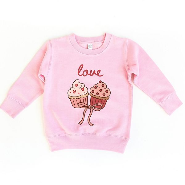 

Свитшот Love cursive cupcakes coquette с принтом для малышей The Juniper Shop, Pink