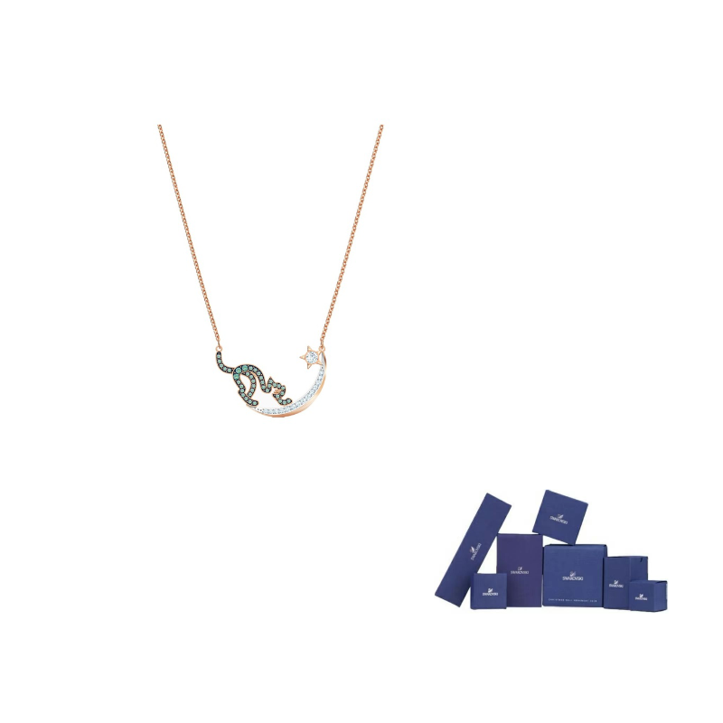 

Кристальное ожерелье Cattitude для женщин Swarovski, розовое золото-tone plated