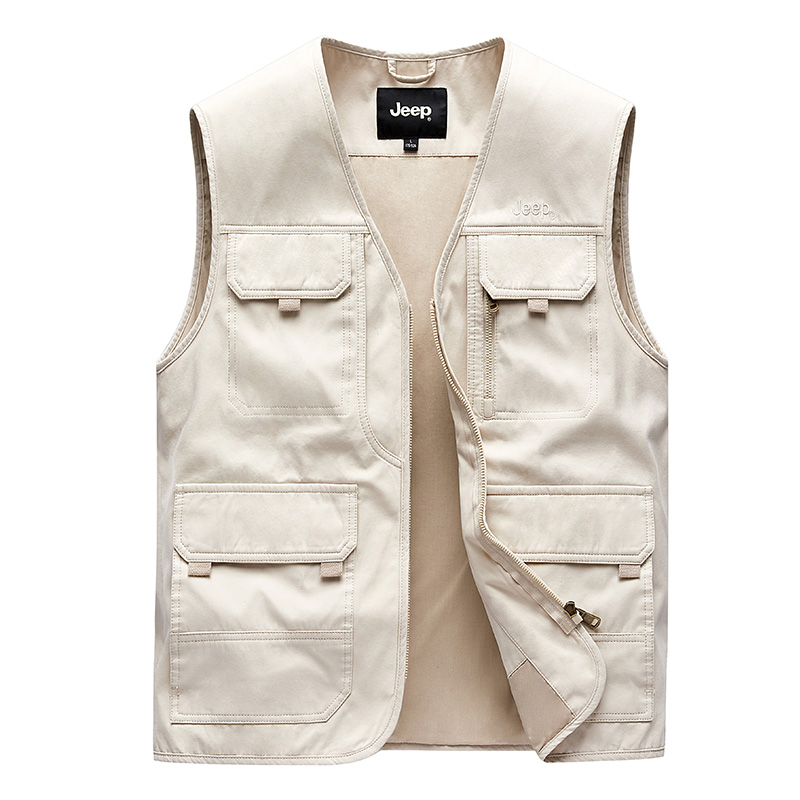 

Жилет Unisex с V-образным вырезом Moderate Workwear Jeep, экрю