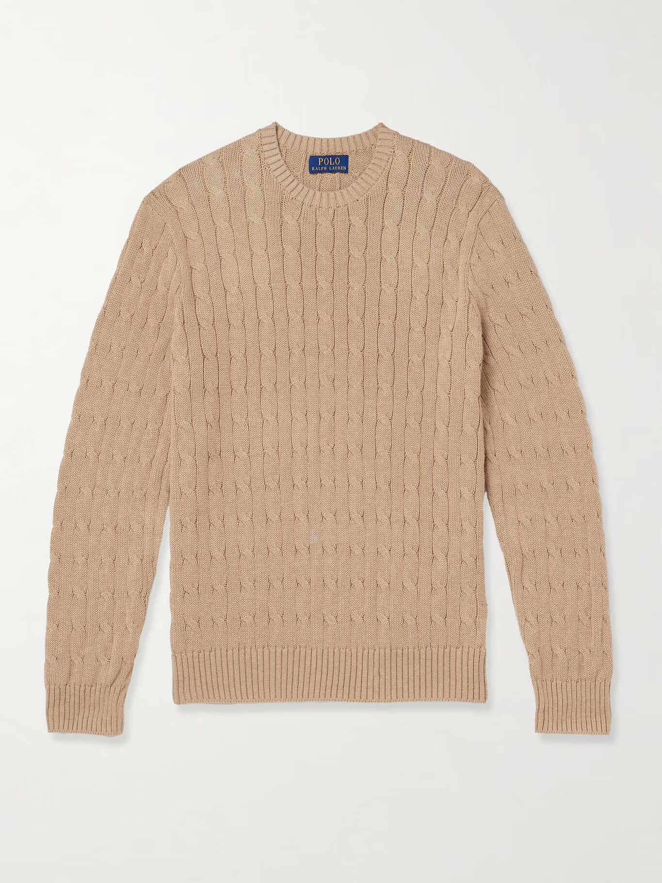 

Свитер из хлопка с косичной вязкой POLO RALPH LAUREN, коричневый