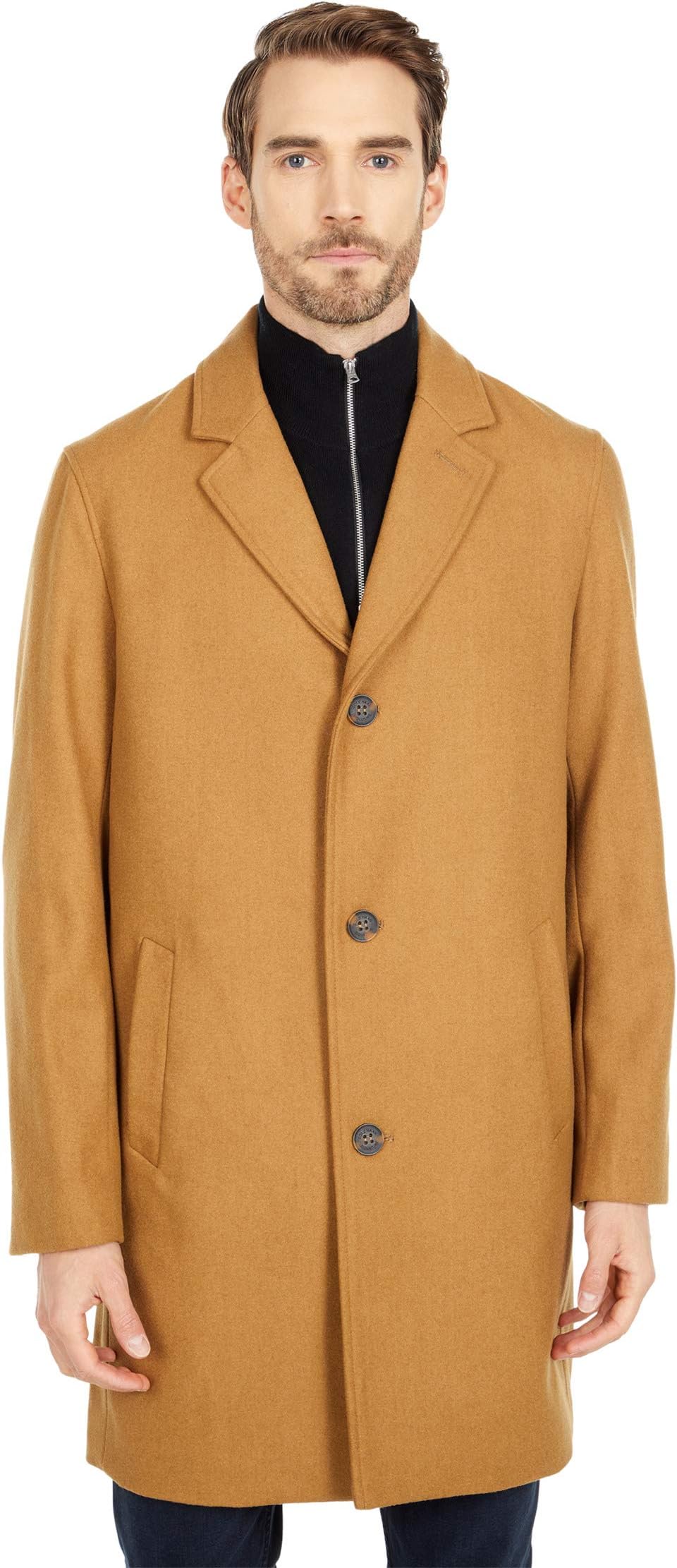 

Пальто Cole Haan 37" Melton Wool Notched Collar Coat with Welt Body Pockets, кэмел, Бежевый, Пальто Cole Haan 37" Melton Wool Notched Collar Coat with Welt Body Pockets, кэмел