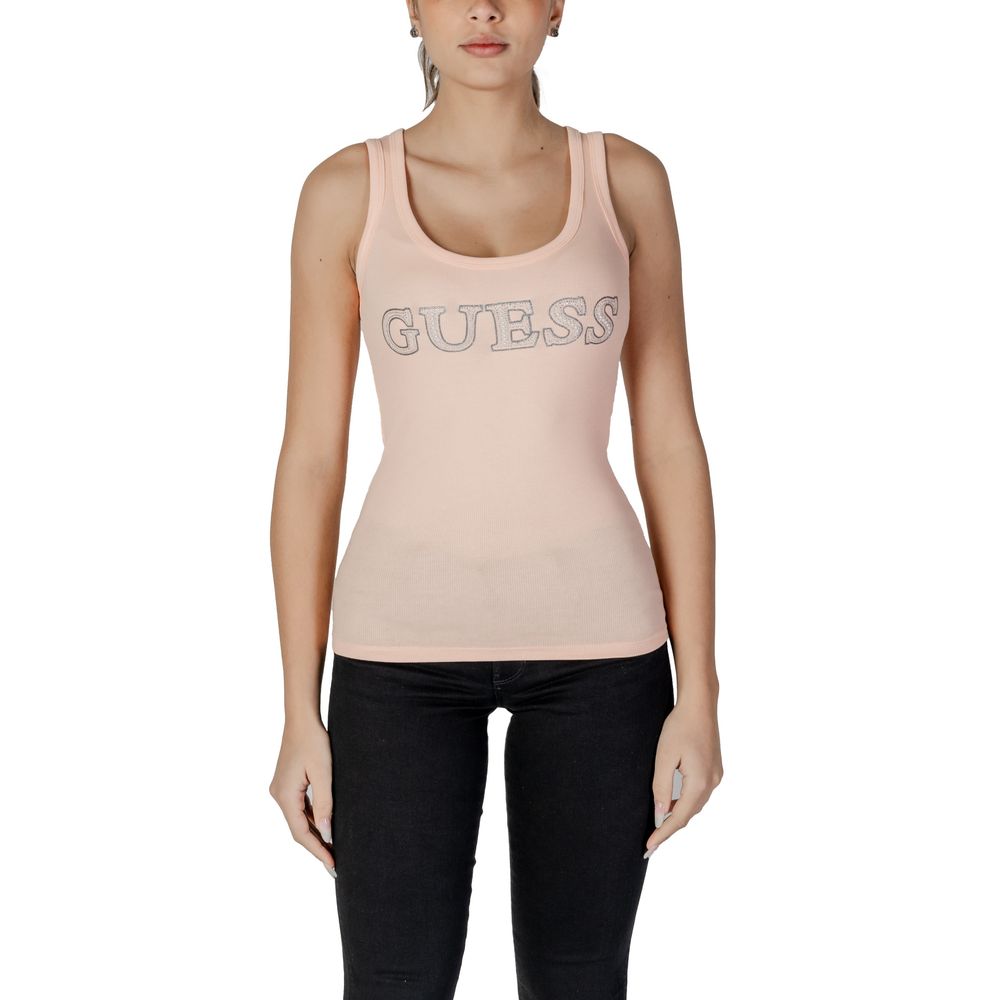 

Оранжевые хлопковые топ и футболка GUESS