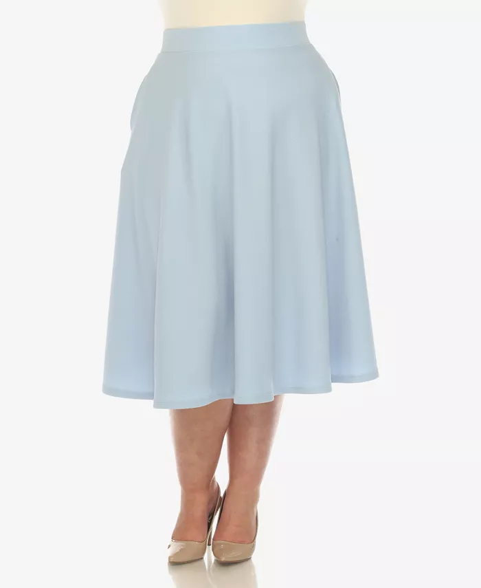 

Юбка миди с расклешенным силуэтом Plus Size White Mark, синий
