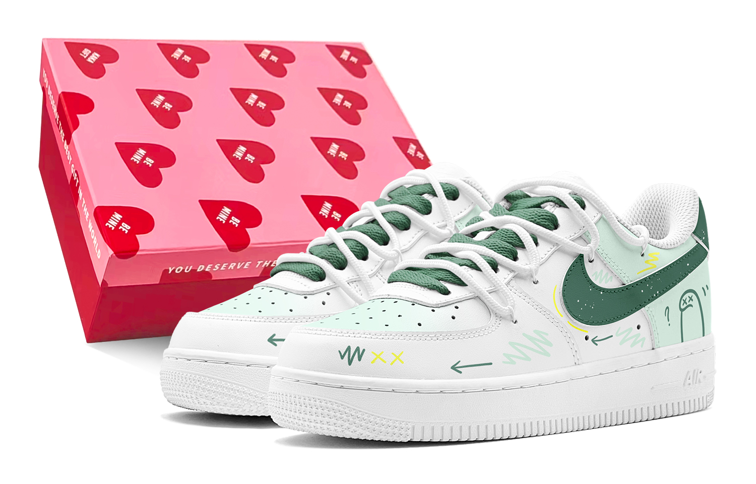 

Детские кроссовки для скейтбординга Air Force 1 LE Low Top для подростков Nike, зеленый