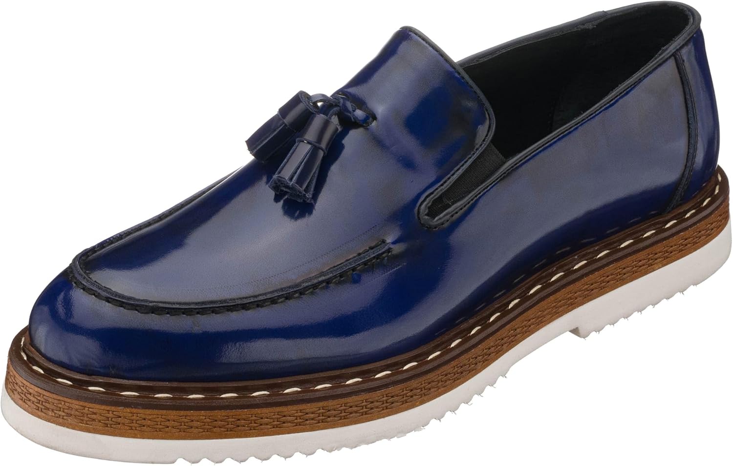 

Мужские кожаные лоферы DALGALA темно-синего цвета с бахромой, ручной работы, на легкой подошве EVA, удобные повседневные слипоны