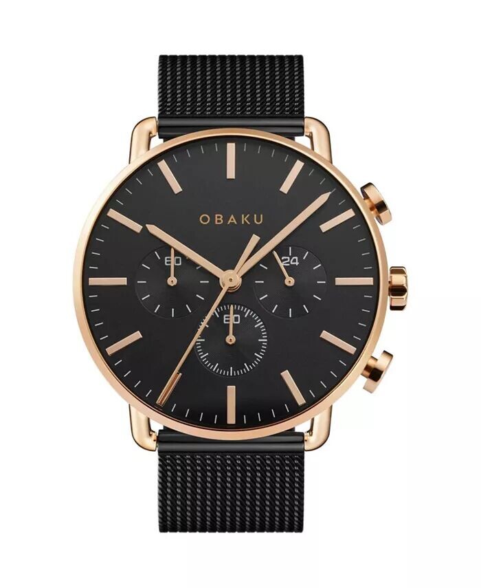

Мужские часы Havn с черным циферблатом - V232GCVBMB Obaku, черный