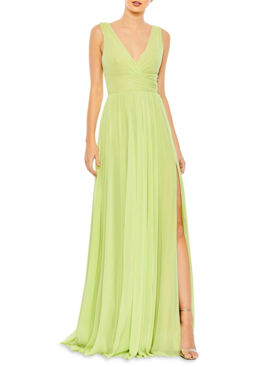 

Платье с разрезом спереди Mac Duggal, цвет Lime