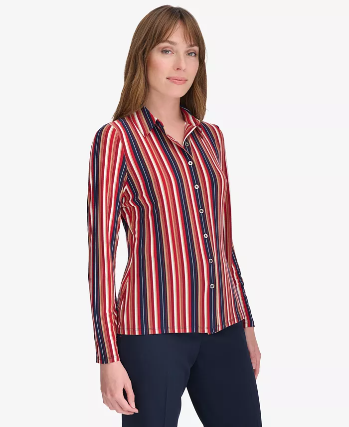 

Женская полосатая рубашка на пуговицах Tommy Hilfiger, красный