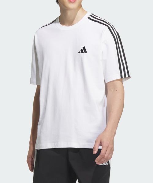 

Футболка свободного кроя с коротким рукавом и тремя полосками / adidas, белый