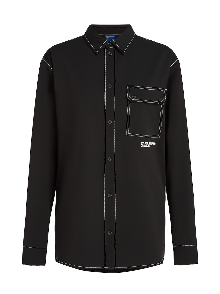 

Рубашка на пуговицах классического кроя KARL LAGERFELD JEANS, черный