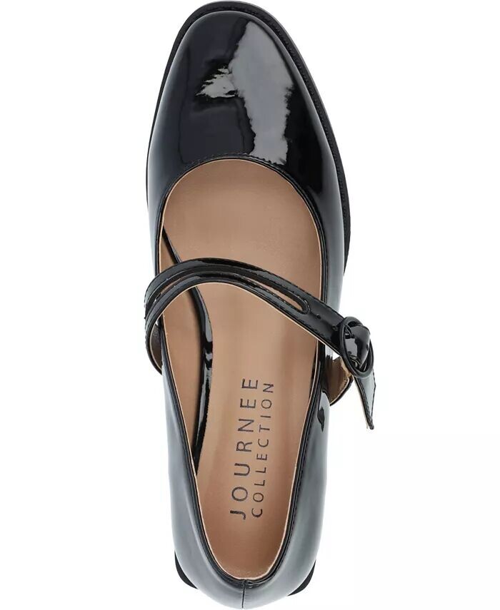 Женские туфли на плоской подошве Savvi Mary Jane Journee Collection, черный — фото 4