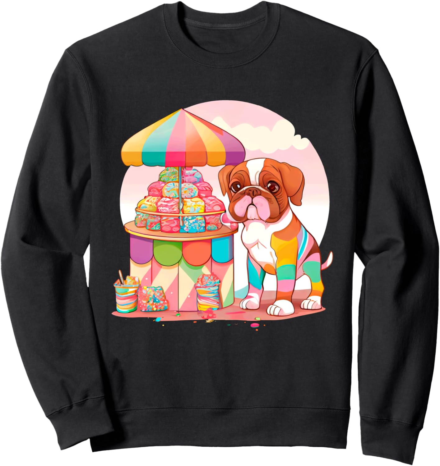 

Яркая и забавная толстовка для собак в конфетной тематике Colorful Playful Candy Dog Fun Art Illustration, черный