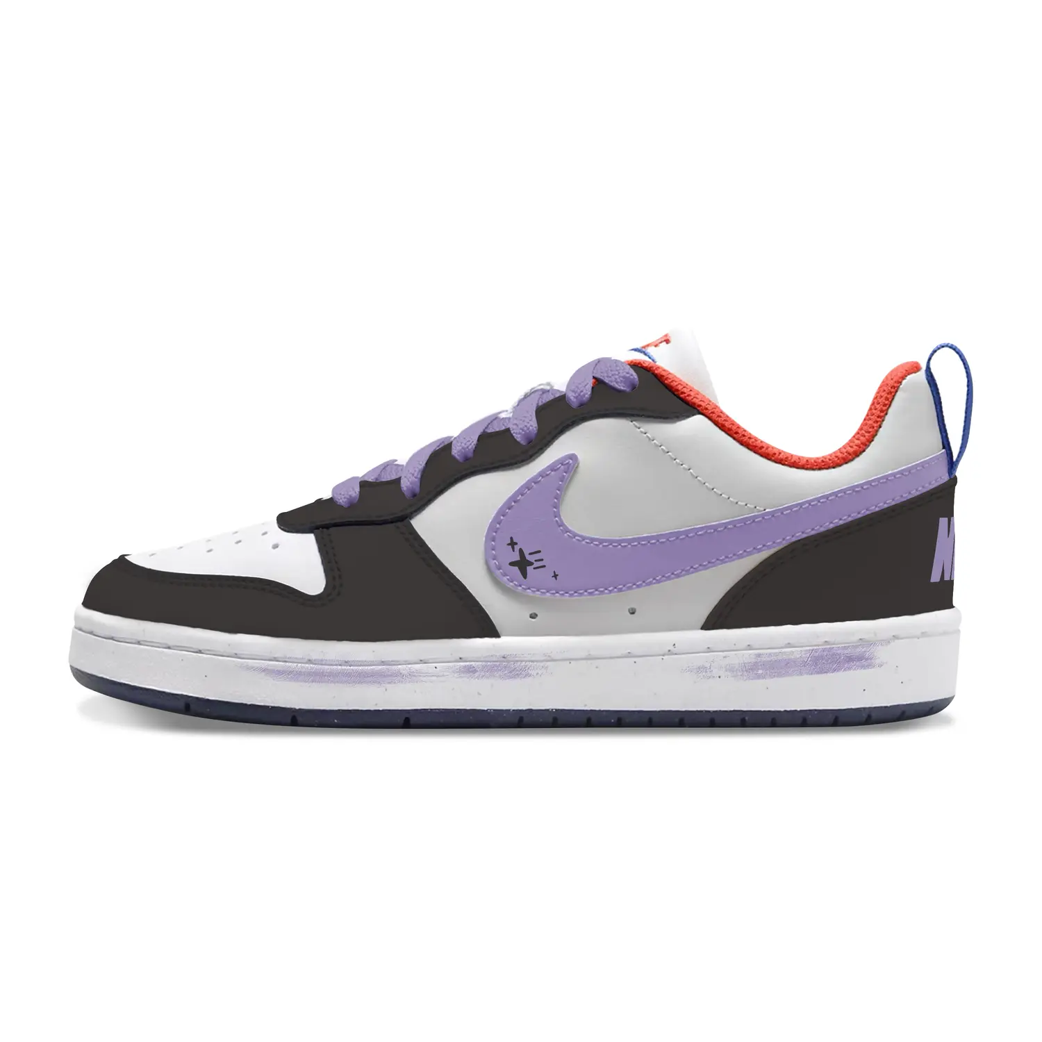 

Nike Детские дышащие низкие кроссовки для скейтбординга Court Borough, черные, белые, фиолетовые, для подростков
