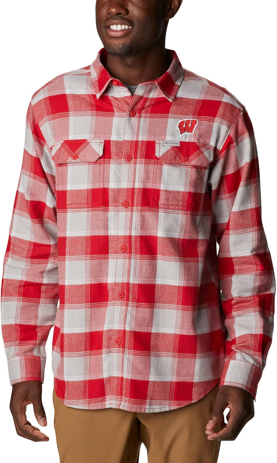 

Columbia NCAA мужская фланелевая рубашка с длинным рукавом CLG Flare Gun, Intense Red Plaid