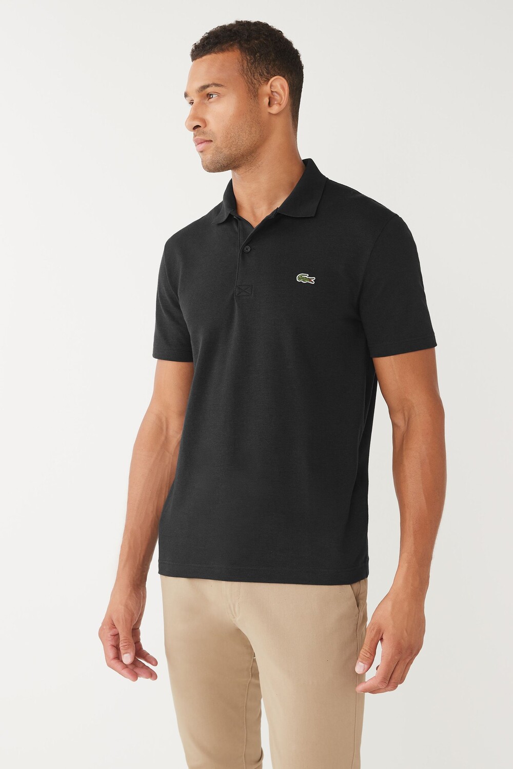 

Классическая рубашка-поло из эластичного хлопка Lacoste, черный