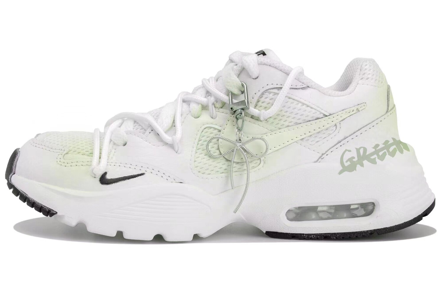 

Кроссовки Air Max Fusion женские с низким верхом, белые/зеленые Nike