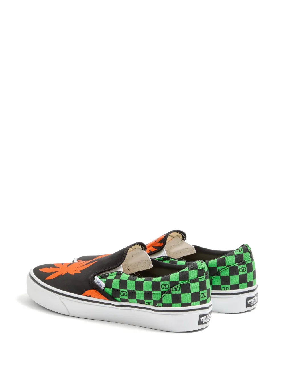 Слипоны в клетку с логотипом VLogo Signature из коллаборации с Vans Valentino Garavani, черный — фото 4