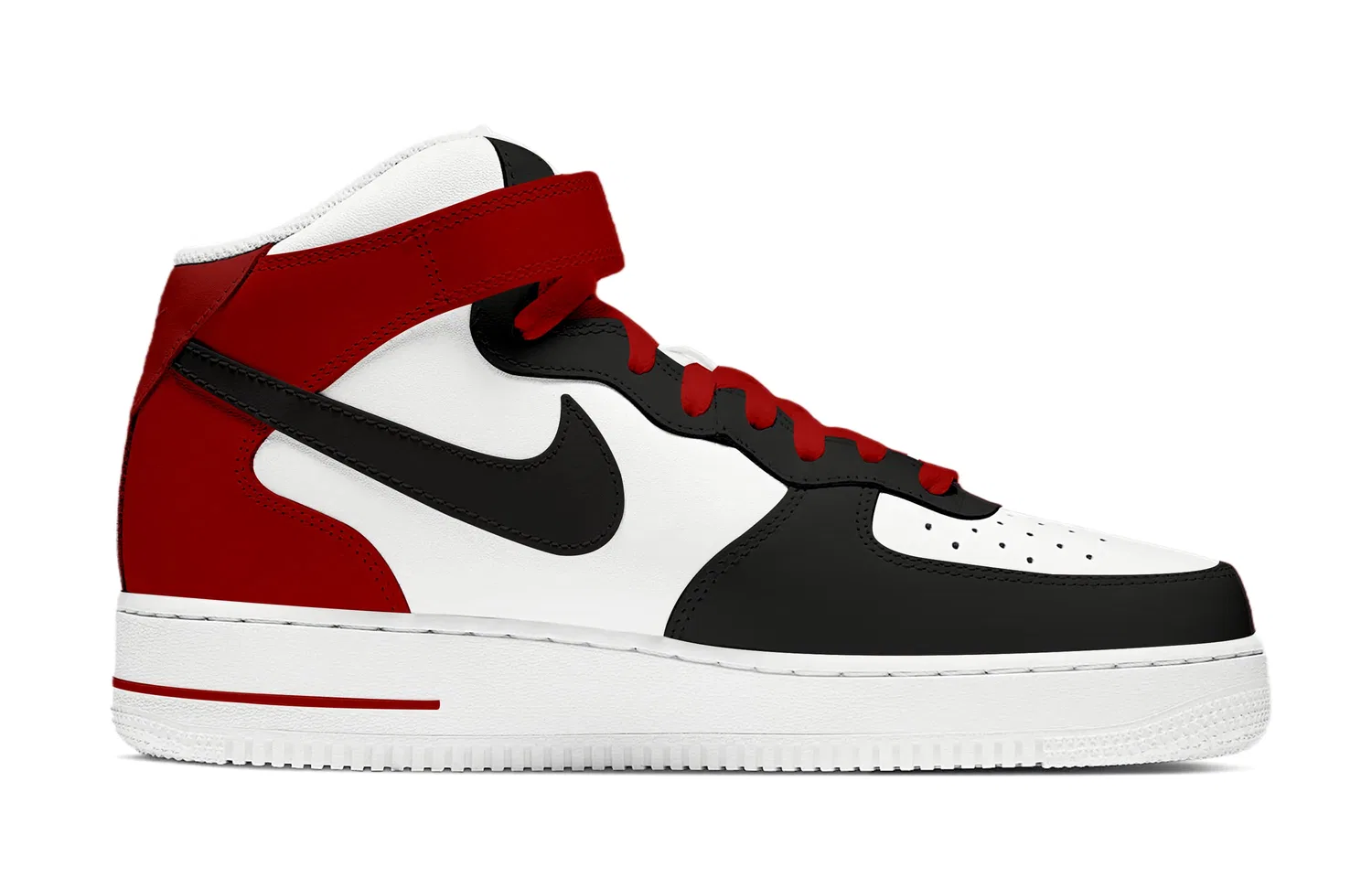 Кроссовки скейтбордические Nike Air Force 1 White Black Red — фото 4